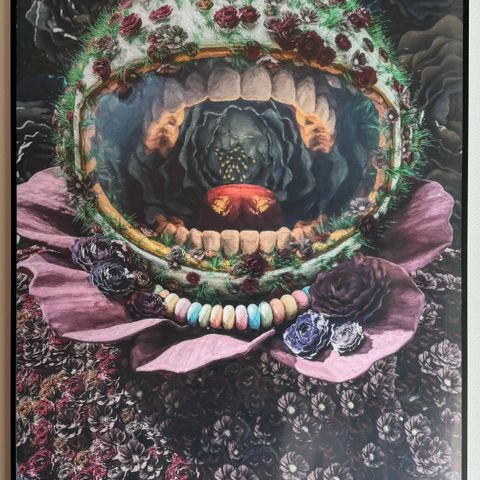 «FLOWER BEAST» Originalt kunstverk - Innrammet plakat