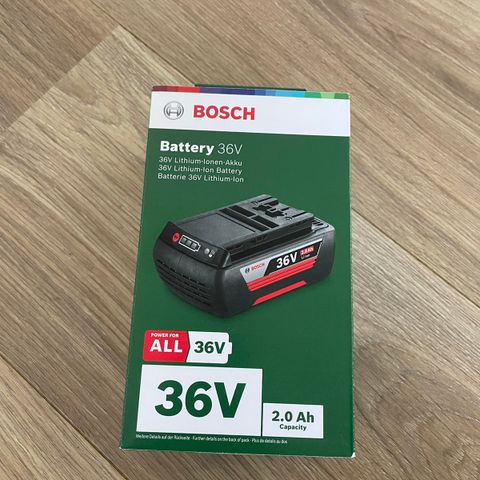 Ubrukt BOSCH 36V 2,0Ah LI-ION batteri selges