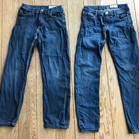 Nypris 898,- To pent brukte Polarn O Pyret DENIM jeans str 140 (9- 10 år)