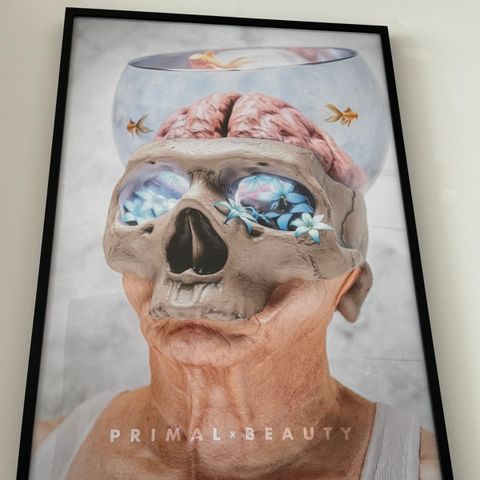 «PRIMAL x BEAUTY» Originalt kunstverk - Innrammet plakat