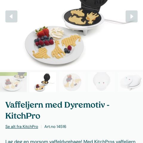 Ubrukt vaffeljern med dyremotiv