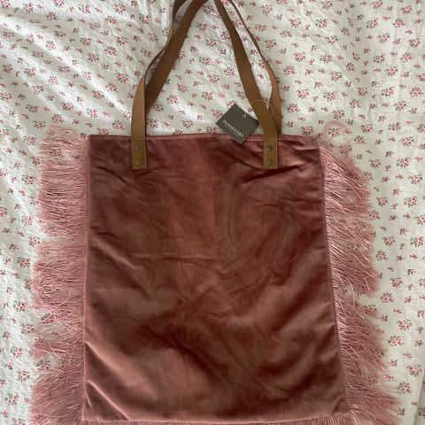 Rosa totebag i velur