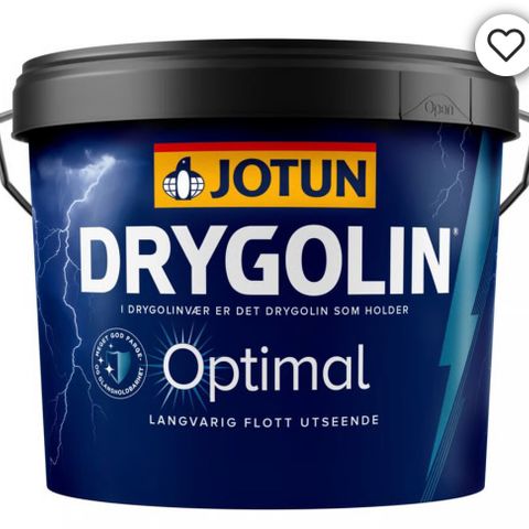 JOTUN DRYGOLIN OPTIMAL, Hvit base,  10 L spann med ca 7 -8 liter igjen selges😃👍