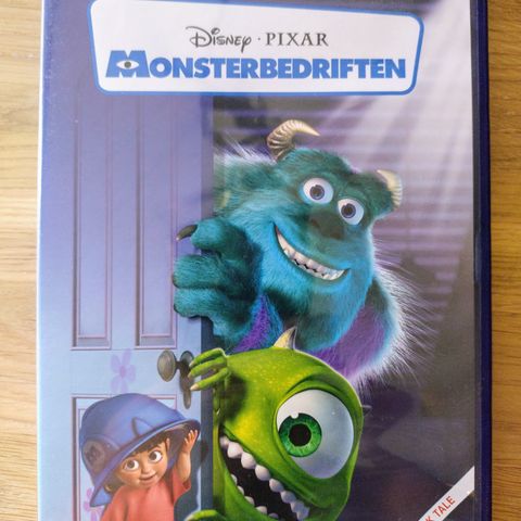 Dvd familiefilm. Monsterbedriften. Disney Pixar. Norsk tale og tekst.