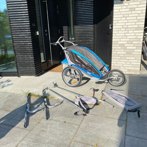 RESERVERT. Thule chariot CX dobbelvogn: Sykkel + ski + jogge