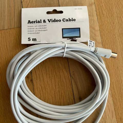 Antenne og videokabel 5m