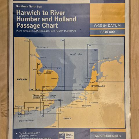 Diverse sjøkart. Engelske kanal, biscaya og spania