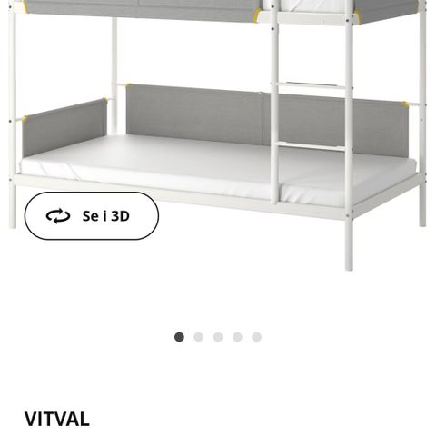 Vitval IKEA seng med tilbehør