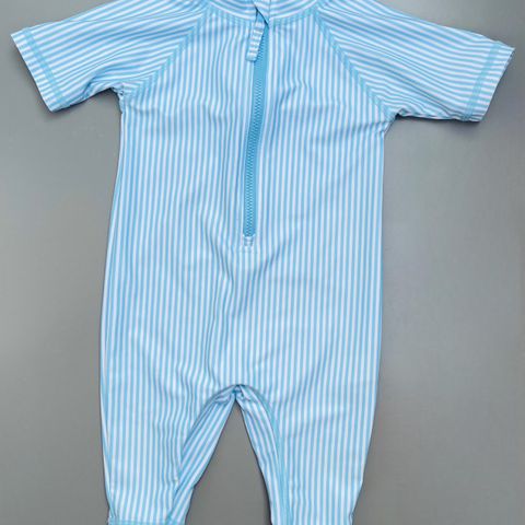 Cubus Mini baby UV drakt badetøy blå hvit stripet str 62-68