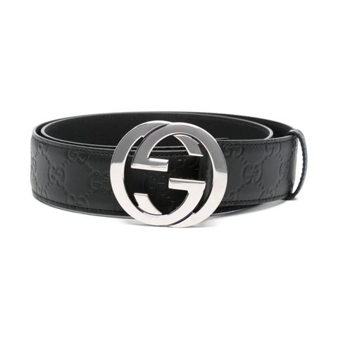 Gucci G buckle leather belt