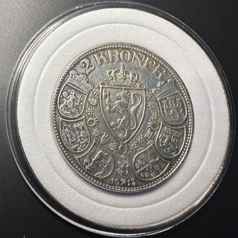 Meget pen 2 kr 1913, se bilder (3179 AP)