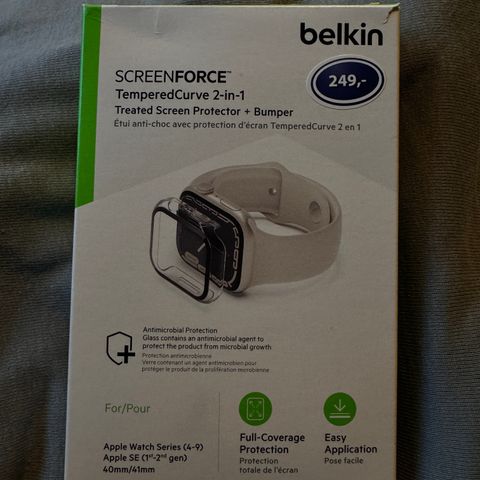 Deksel Apple Watch Belkin Screenforce Tempered Curve 2-in-1