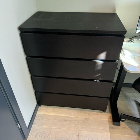 IKEA MALM KOMMODE SVART