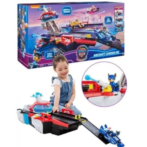 Paw Patrol Mighty Movie Superfilmen Marine Headquarter Hangarskip med lys og lyd