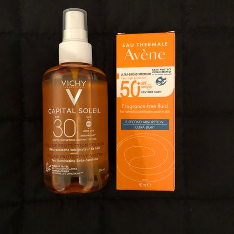 Solkrem fra Avene og Vichy