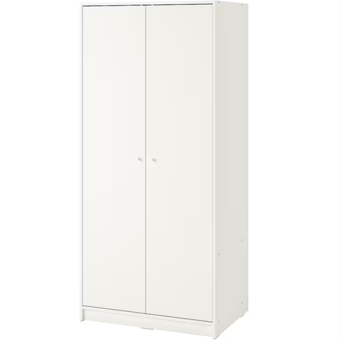 KLEPPSTAD IKEA Garderobe skap med 2 dører hvit 79x176 cm