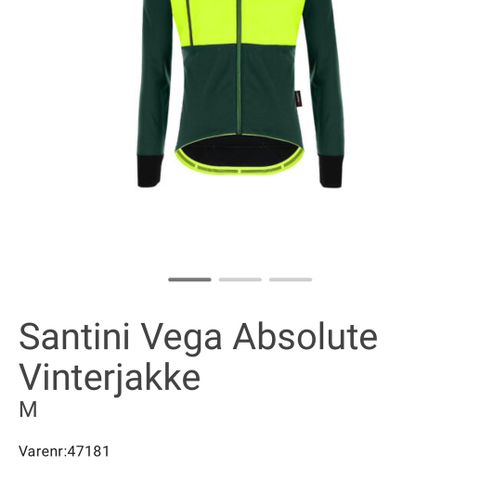 Santini Vega Absolute Vinterjakke sykkel str: L