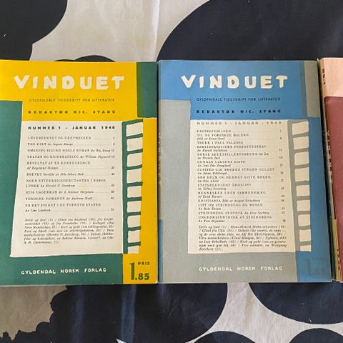 Tidsskriftet Vinduet - 1947-1950, komplette årganger
