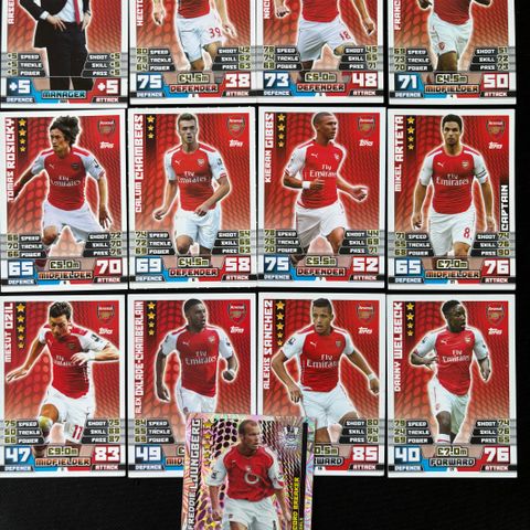 Arsenal fotballkort fra 2014 selges - 13 kort