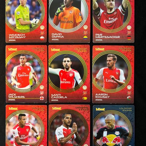 Arsenal fotballkort fra 2015 selges  - 9 kort