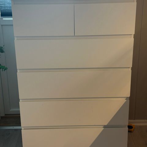 IKEA Malm kommode 6 skuffer, hvit | RESERVERT