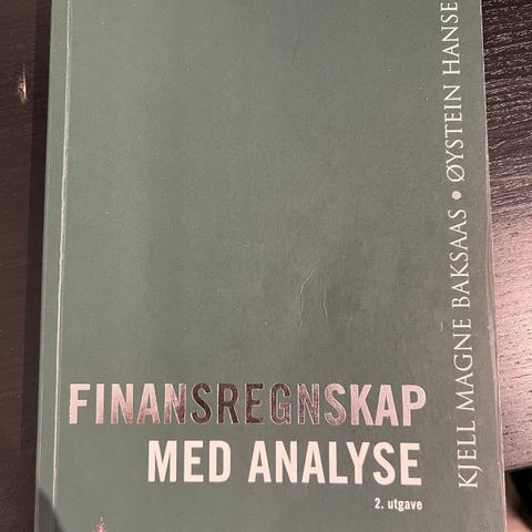 Finansregnskap med analyse - Baksaas og Hansen (2. utgave 2019)