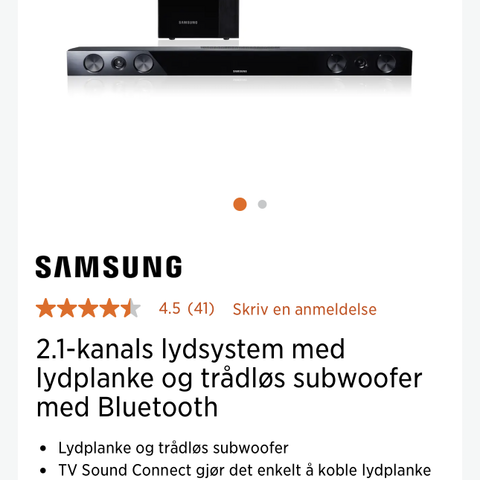 SAMSUNG HWH430 LYDPLANKE 2.1 CH.