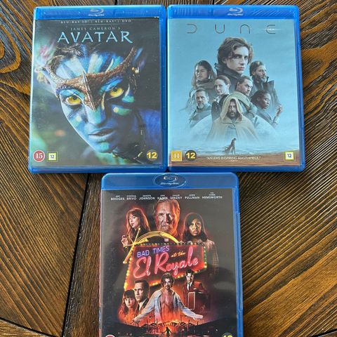 Avatar, Dune og Bad times at the El Royale bluray