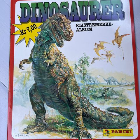 Dinosaurer klistremerkealbum fra Panini - 1994