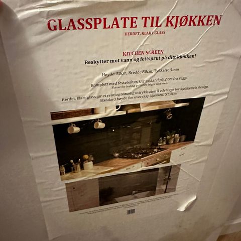 Glassplate til kjøkken