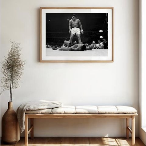 Muhammad Ali Plakat, svart og hvit 40x50 cm. Veldig god stand