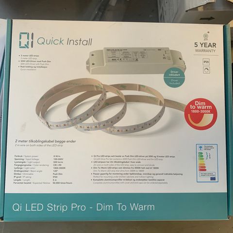 Led strip med driver - Dimtowarm - har 5stk - uåpnet i esker