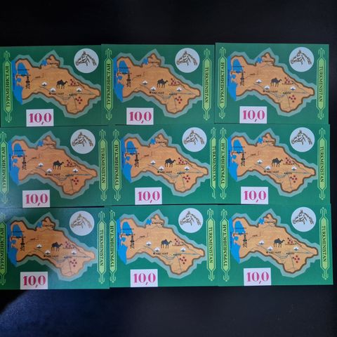 Turkmenistan 1992 kameler Ørkenkart 9 frimerker blokker