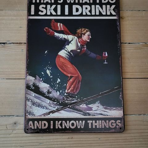 Ski tinnskilt