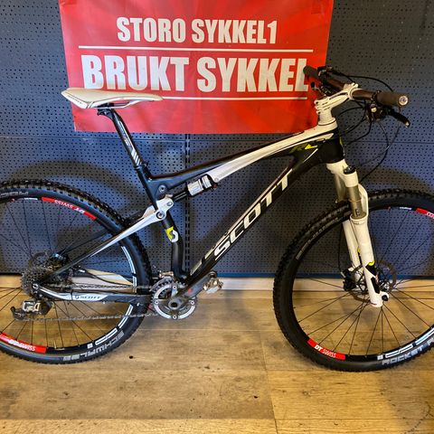 Sendes! Fulldemper Karbon 29’ Scott RC, Large Karbon Setepinne og Styre