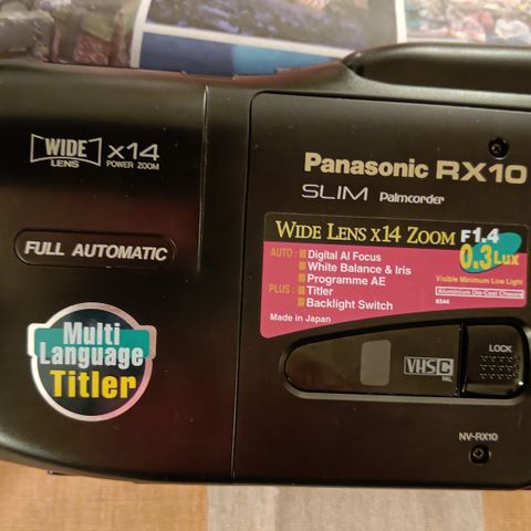 Panasonic RX10 VHS-C videokamera