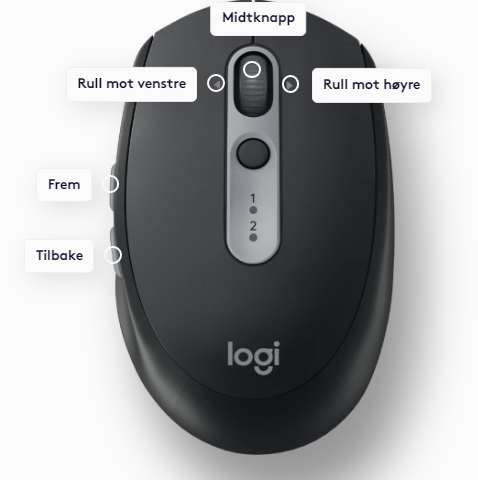 Stillemus fra Logitech ( ingen klikke lyd ) / Bluetooth mus fra Logitech