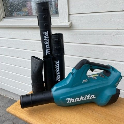 MAKITA DUB362 36V LØVBLÅSER MED 2 X 5AP BATTERIER OG HURTIG LADER + ekstra rørr