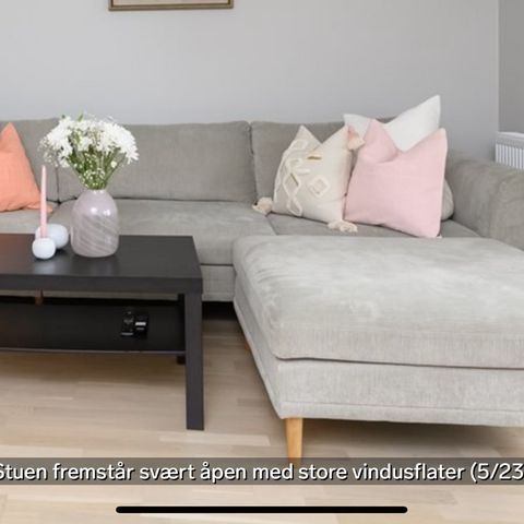 3 seters sofa med sjeselong