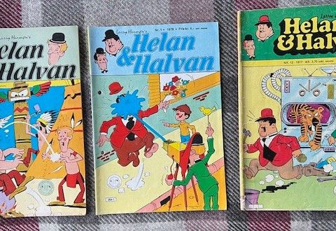 Tegneserie, HELAN OG HALVDAN, 1977, 1979,1983 (3 hefter)