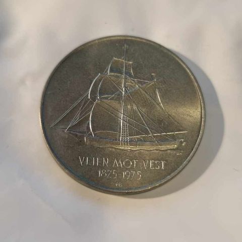 5 kroner 1975 Veien mot Vest 1825-1975