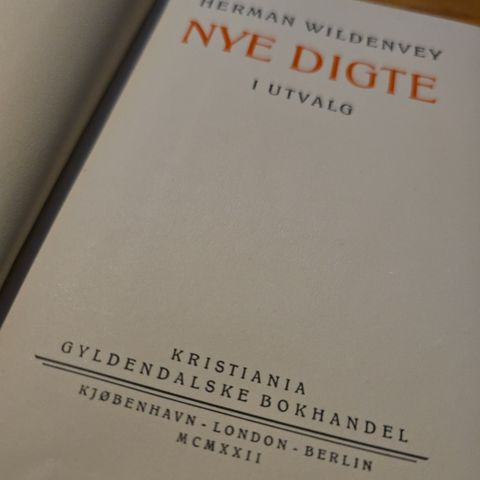 Herman Wildenvey - Nye Digte i Utvalg (1922)