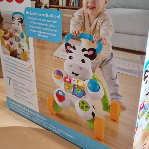 Fisher price gåvogn zebra ubrukt