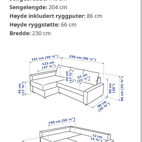 Friheten hjørnesovesofa med oppbevaring, mørk grå