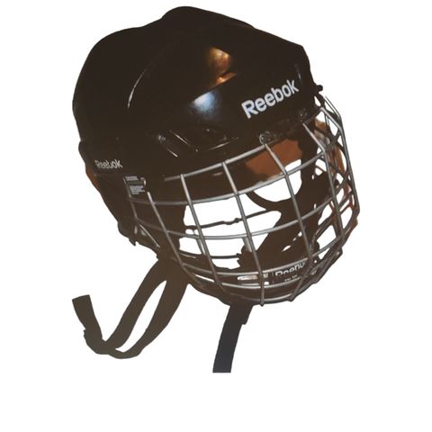 Reebok hockeyhjelm m/bur, svart, liten. Sverige. Str. 50-57