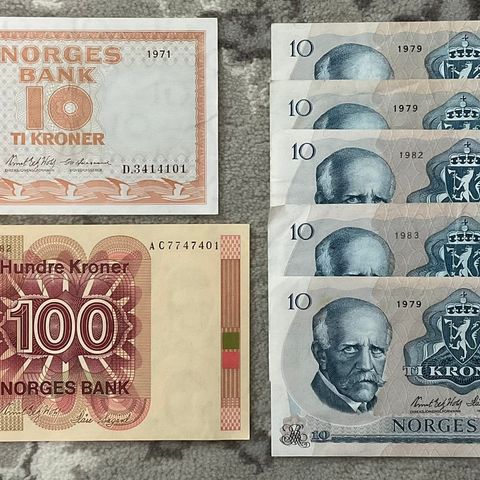 Gamle norske kroner/sedler
