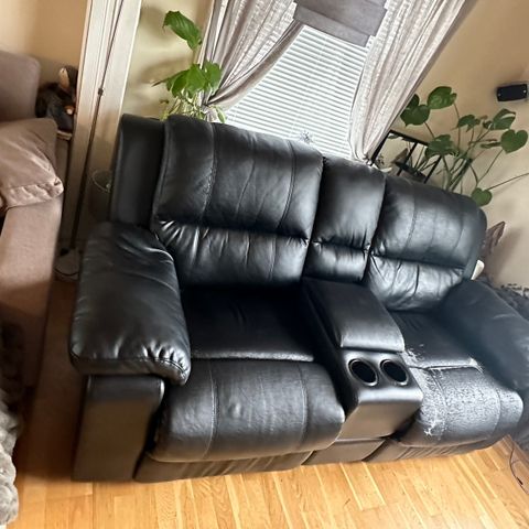 Recliner sofa BATUM 2-seter svart