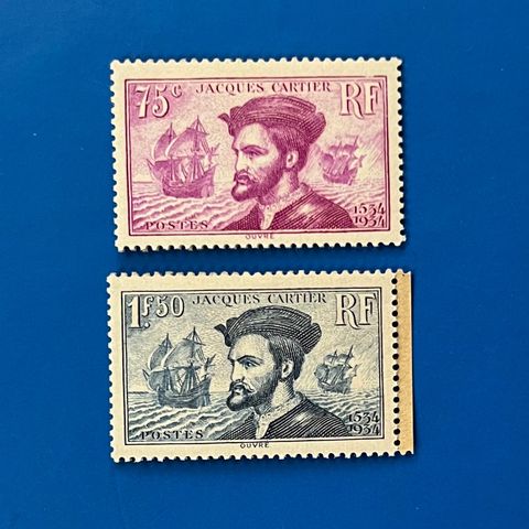 Frankrike 1934 Yvert 296-297 Jacques Cartier postfrisk