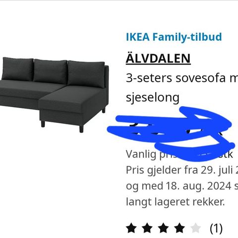 Sovesofa alvdalen fra Ikea