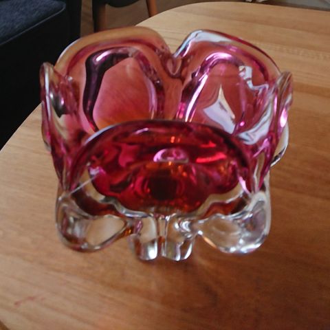 Vintage kunstglass Skål og vase